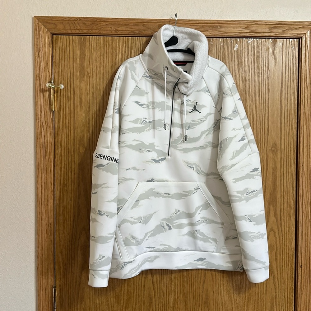 Jordan white camp zip up